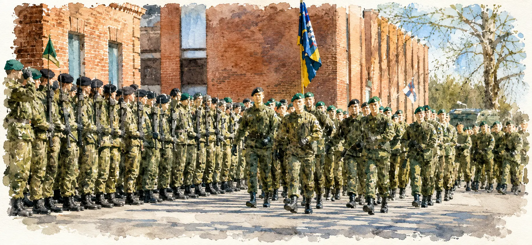 Paradformation vid Nylands Brigad i Dragsvik